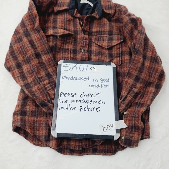 Pendleton Boy's Red Black Plaid Wool Long Sleeve Button-Front Shirt Size L - Picture 9 of 9